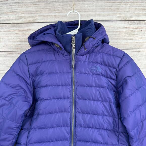 The North Face Goose Down 600 Puffer Jacket Womens Small Purple Hooded - Picture 3 of 13